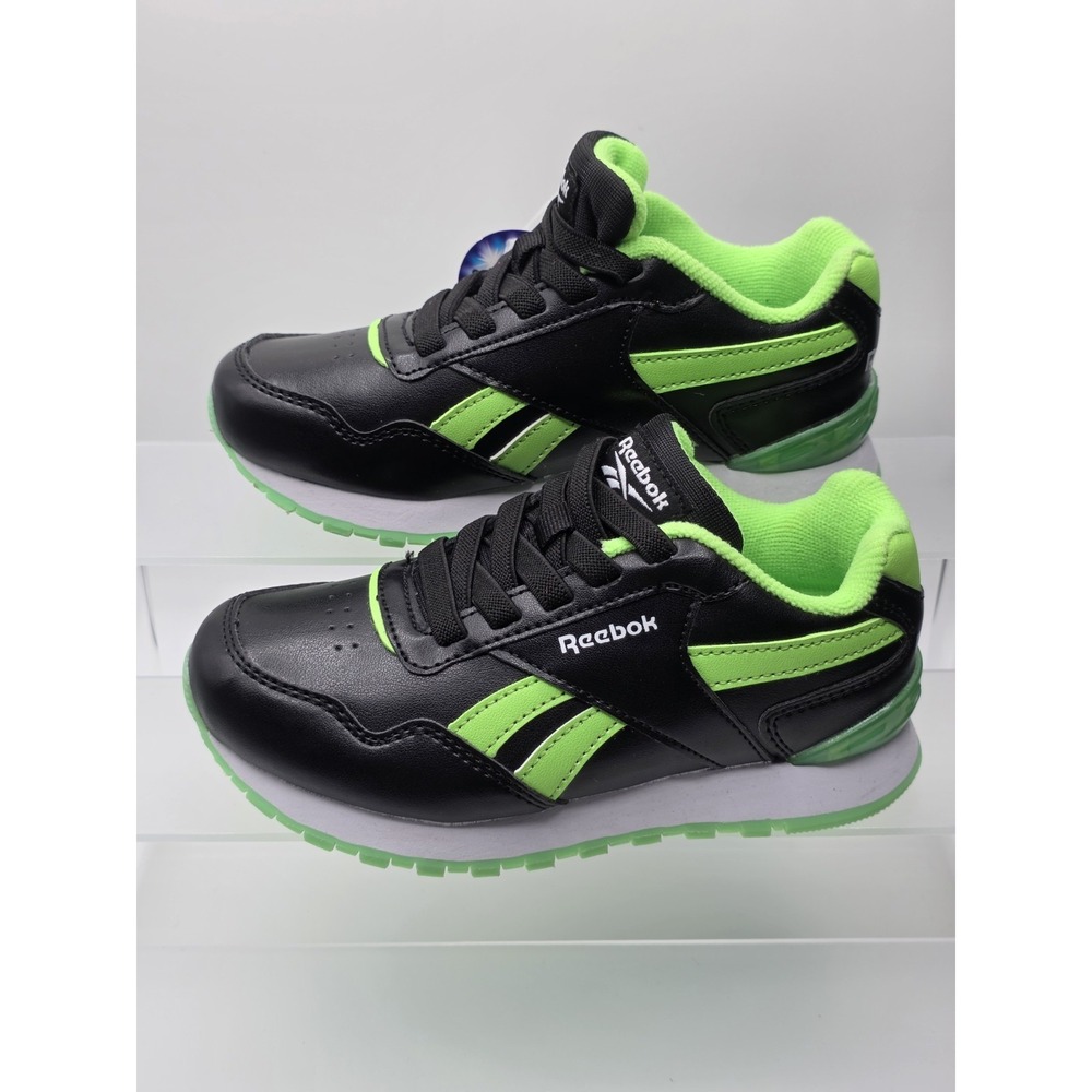 Reebok Toddlers Boys Black/Neon Green Light Up Sneakers- New Size 11K